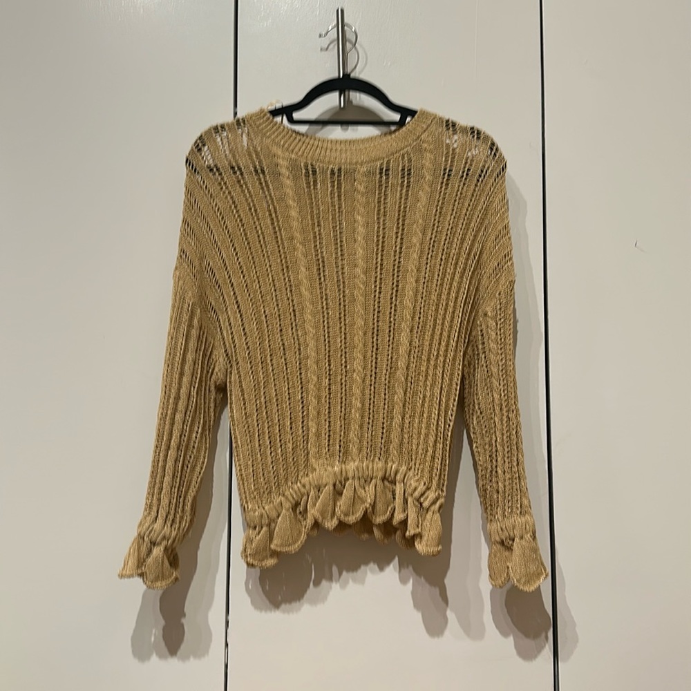 Zara size small gold crochet summer sweater